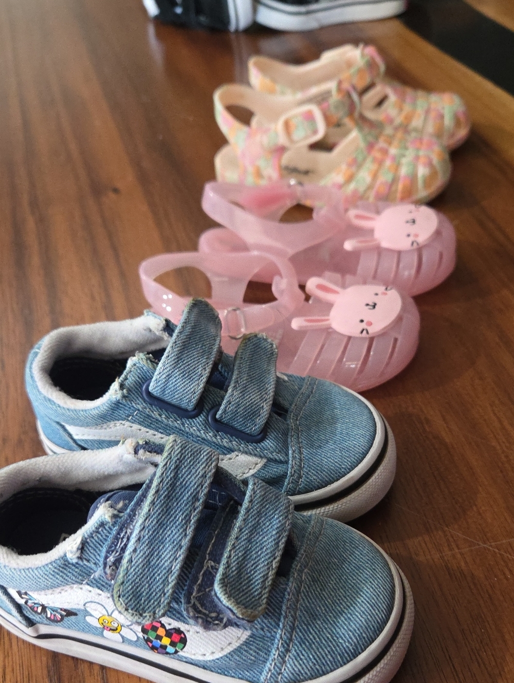 3 Pairs of Cute Toddler Girl Shoes Size 5C